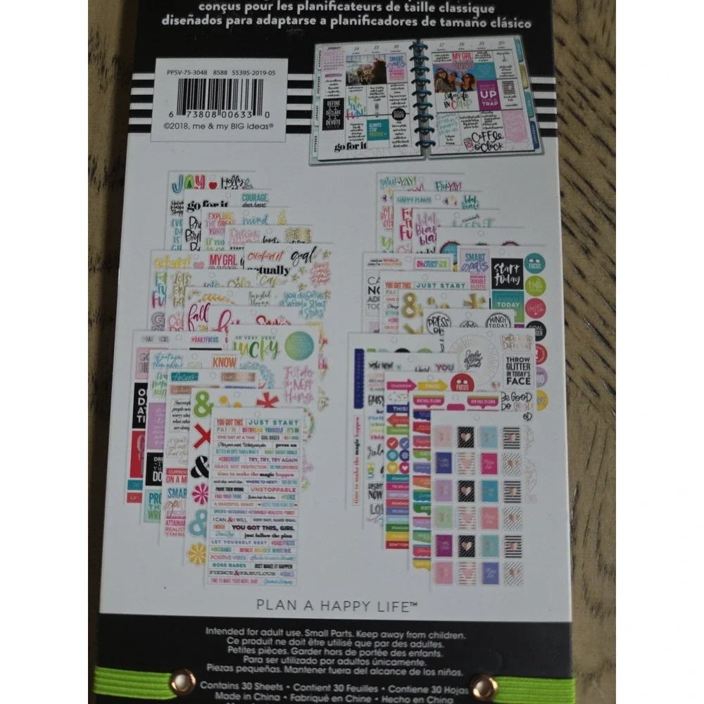 The Happy Planner Sticker Books LOT OF 3 New NWT Planner Stickers Happy Planner
